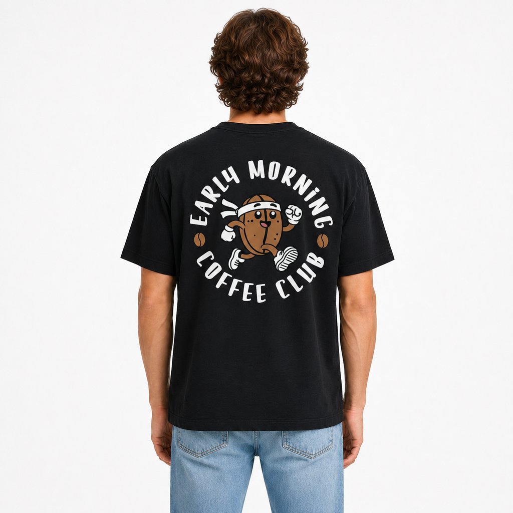 Early Morning Coffee Club Dual Print Tee