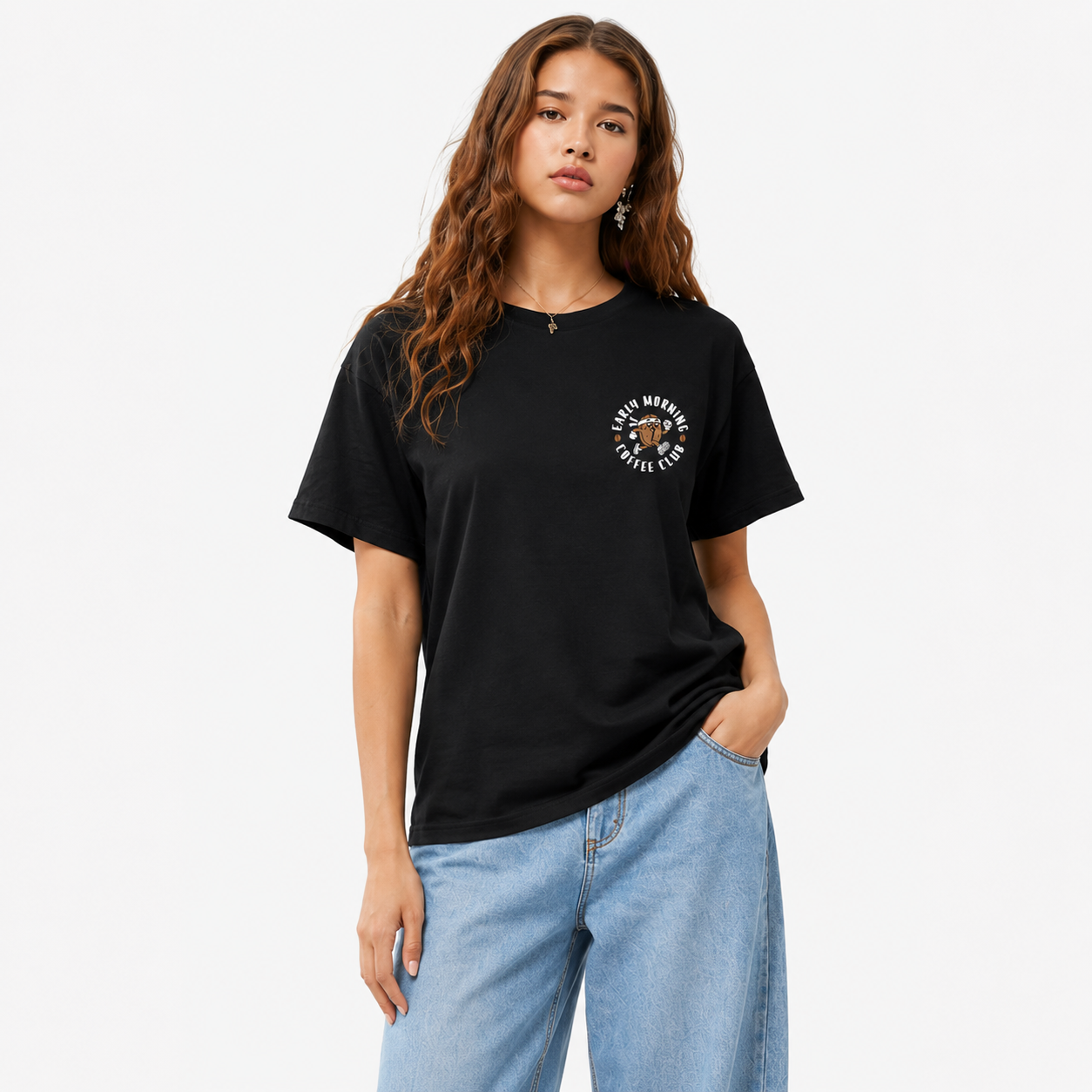 Early Morning Coffee Club Dual Print Tee