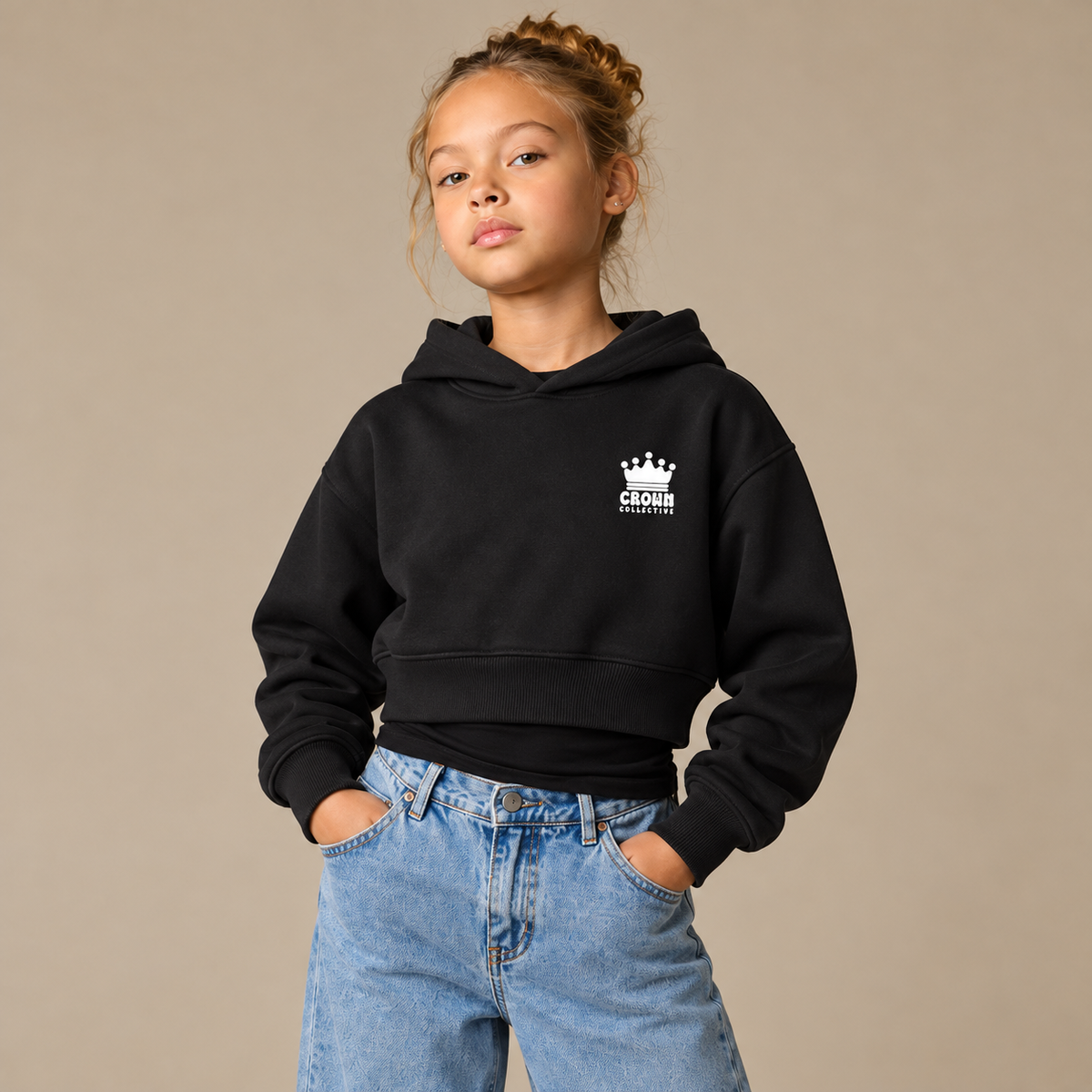 Crown Collective Bubble Kids Cropped Hoodie