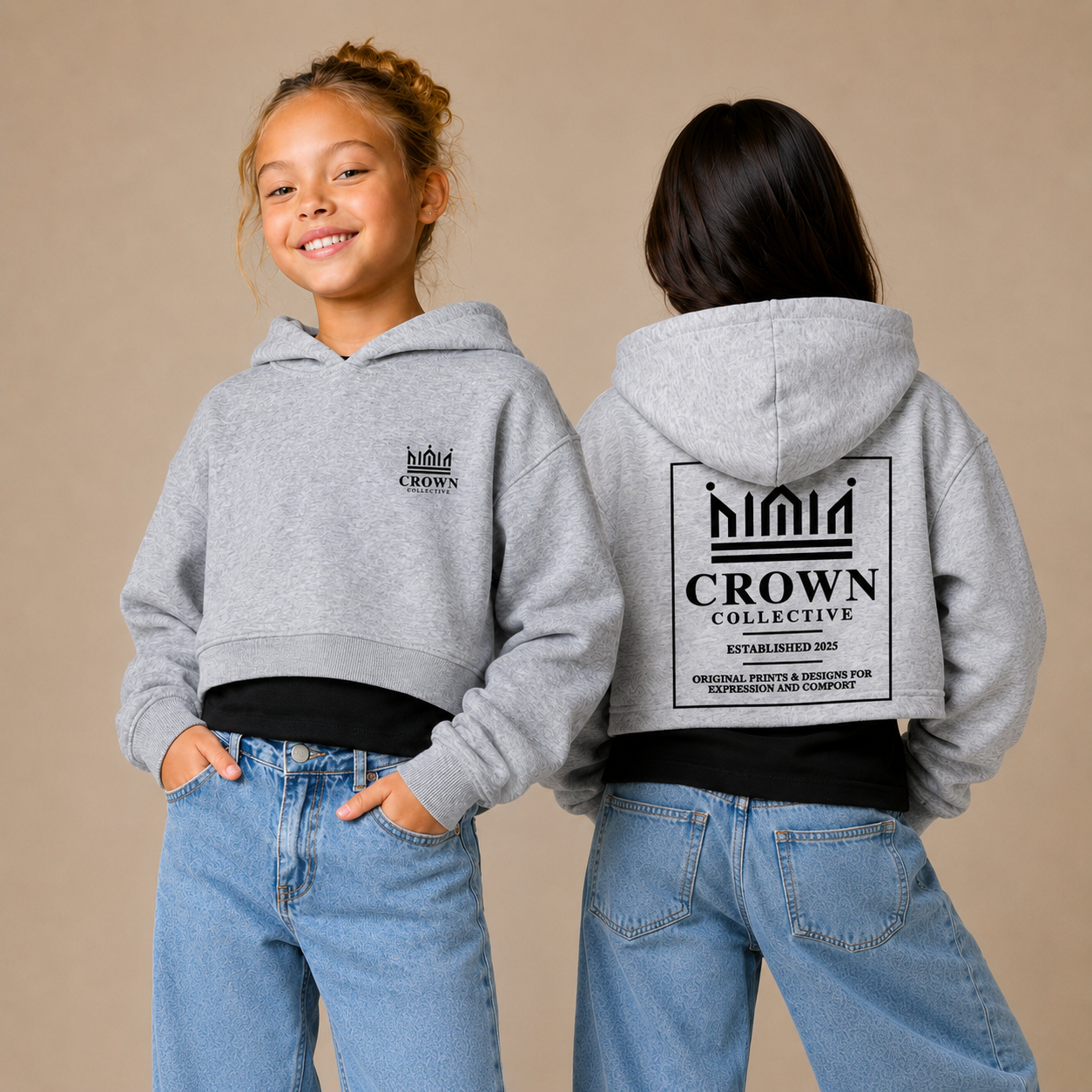 Crown Collective Kids Cropped Hoodie