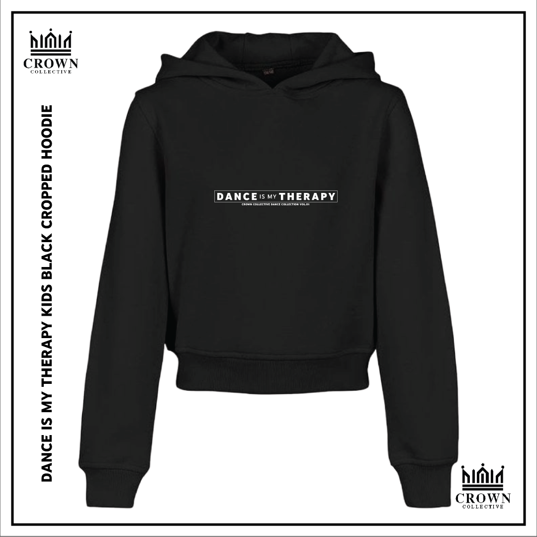 Dance Is My Therapy Kids Cropped Hoodie