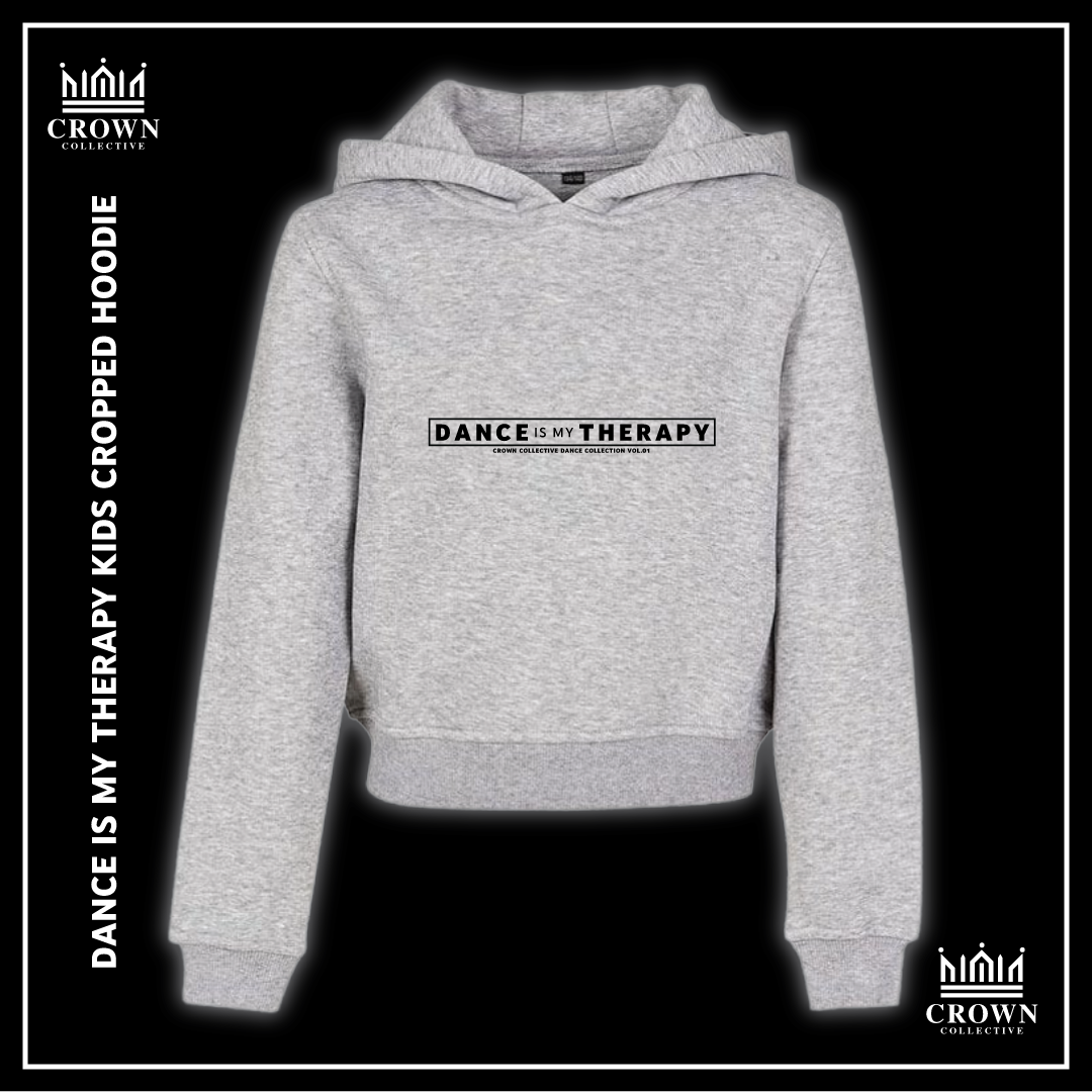 Dance Is My Therapy Kids Cropped Hoodie