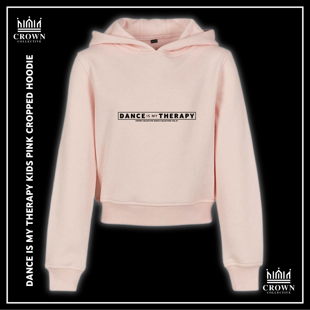 Dance Is My Therapy Kids Cropped Hoodie