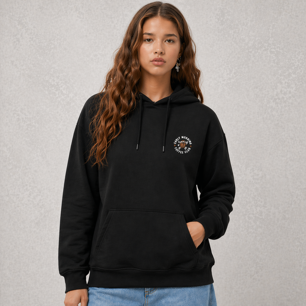 Early Morning Coffee Club Dual Print Hoodie