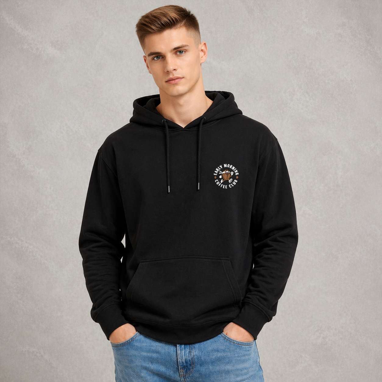 Early Morning Coffee Club Dual Print Hoodie