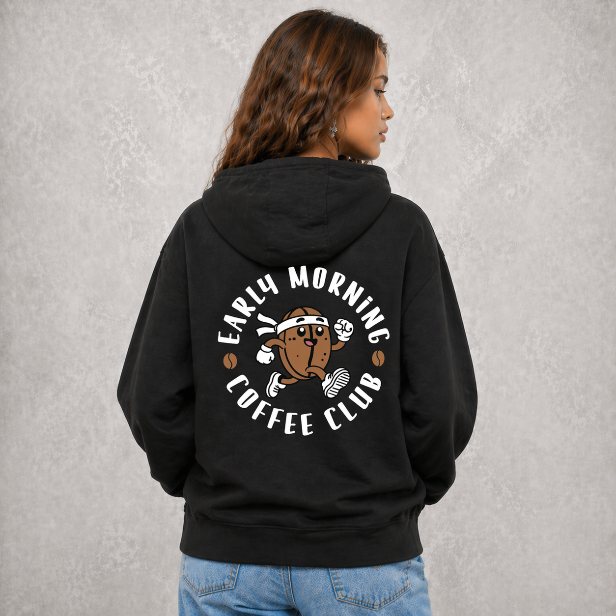 Early Morning Coffee Club Dual Print Hoodie