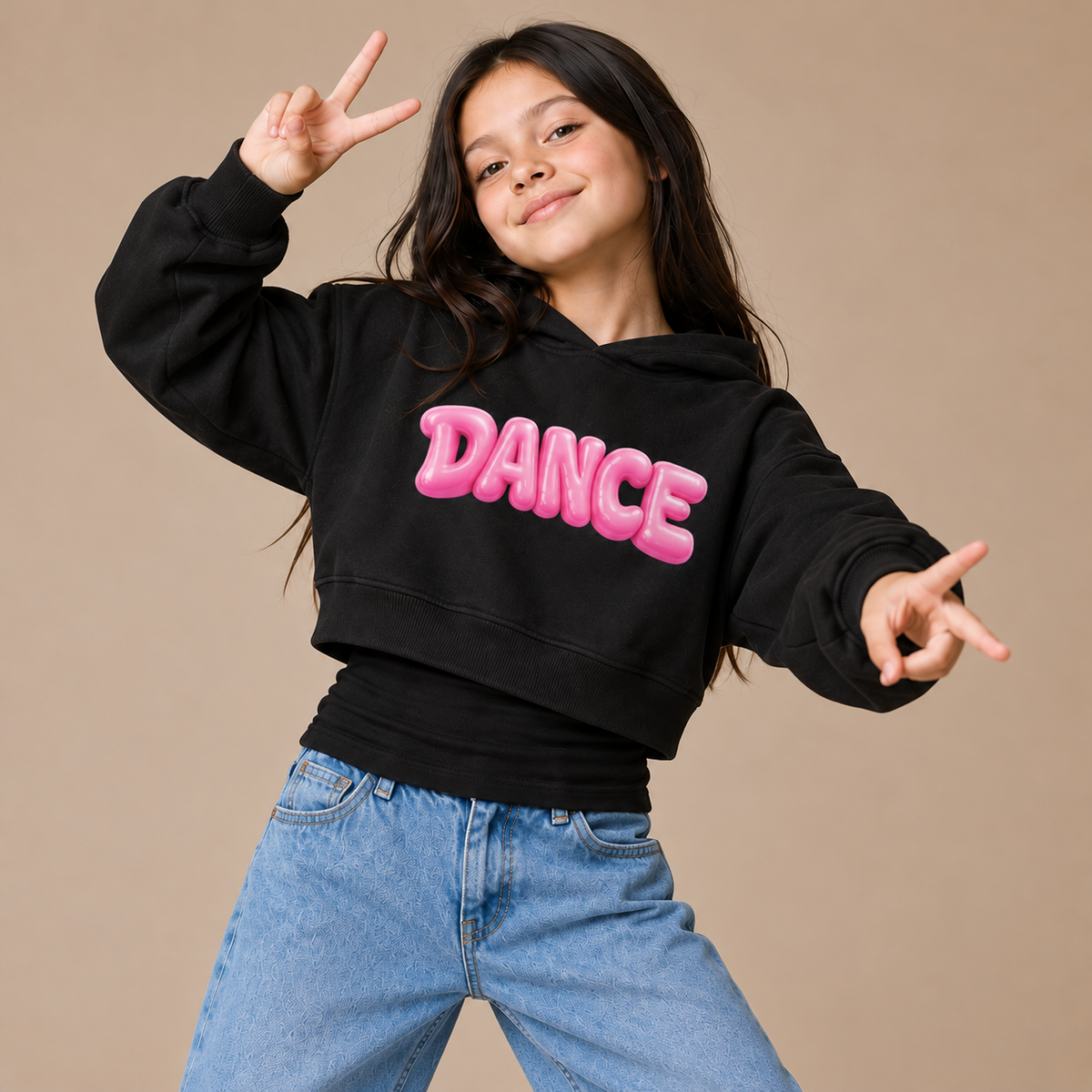 DANCE Inflated Kids Cropped Hoodie