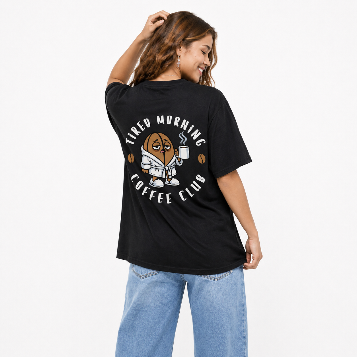 Tired Morning Coffee Club Dual Print Tee