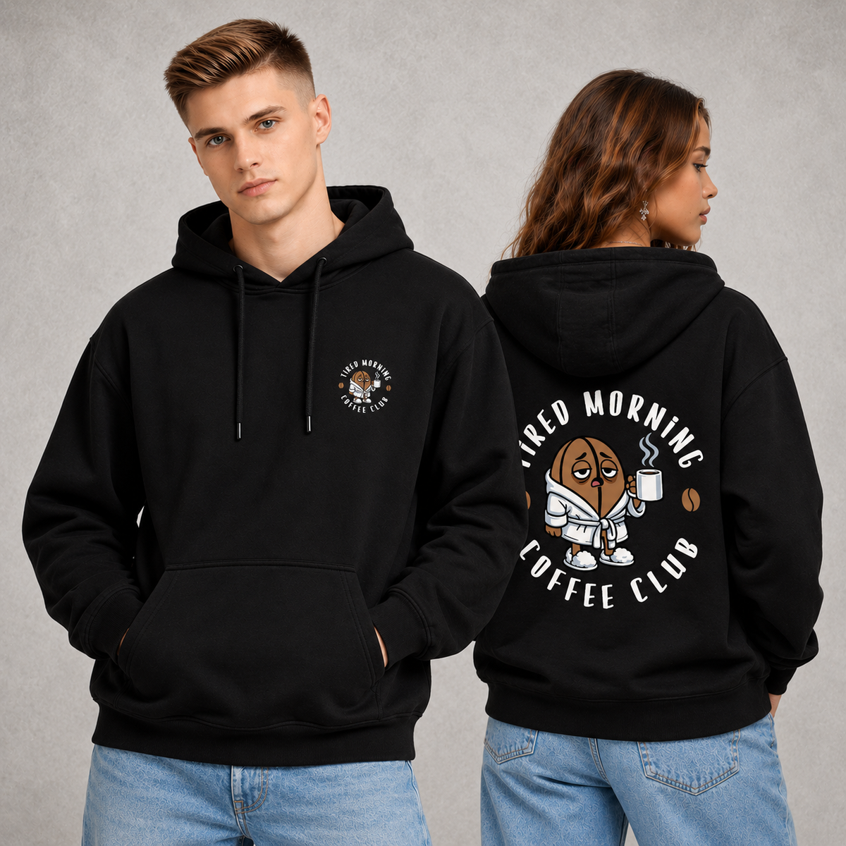 Tired Morning Coffee Club Hoodie