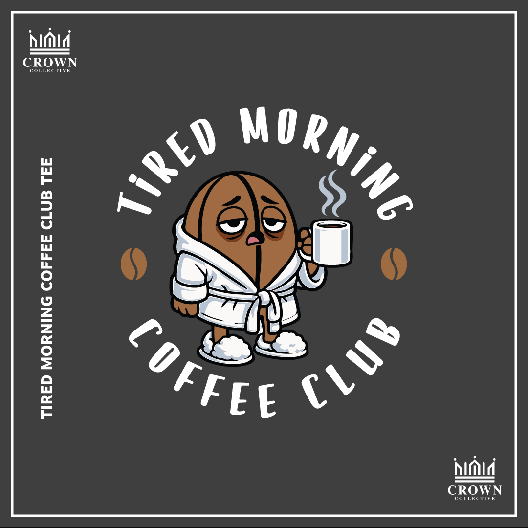 Tired Morning Coffee Club Dual Print Hoodie